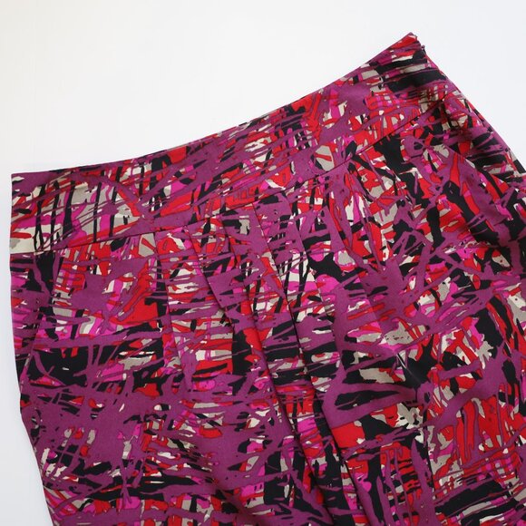 ANN TAYLOR Size 10 Black Purple Skirt Career Business - Picture 2 of 6